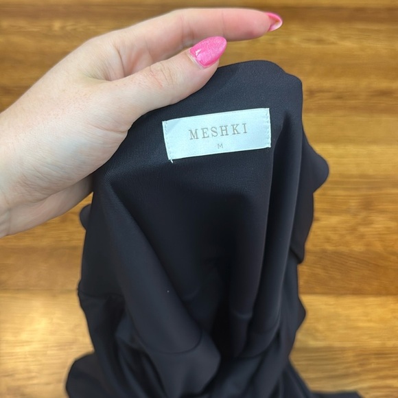 Meshki Black Tight Playsuit Romper Size Medium Lounge Active Minimalist - Picture 6 of 9